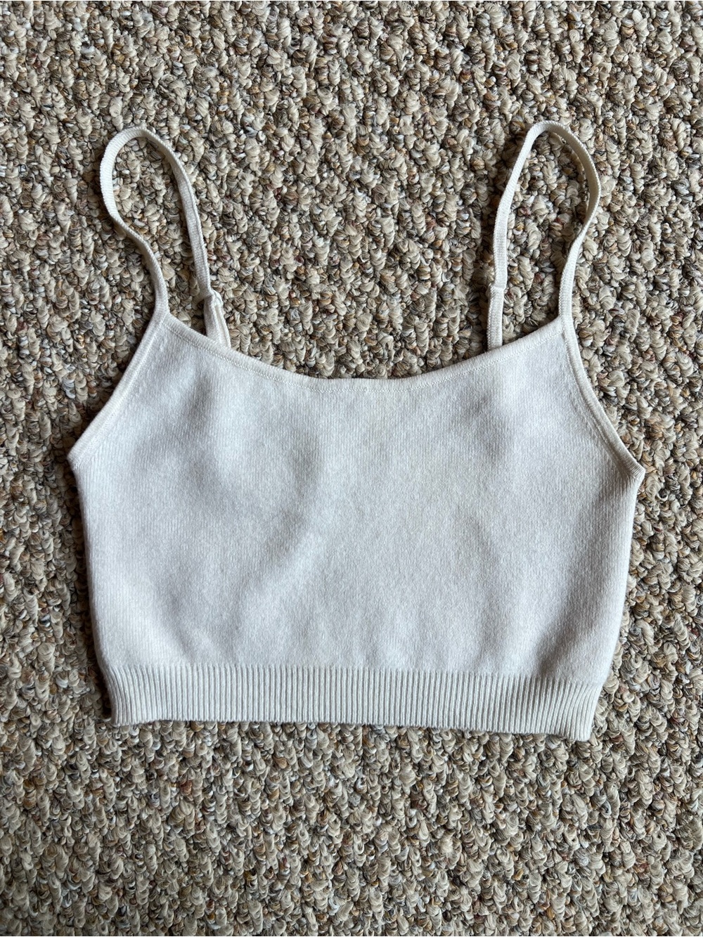 Babaton Aritzia Cream Cami Cropped Tank Top in Merino - Picture 2 of 8